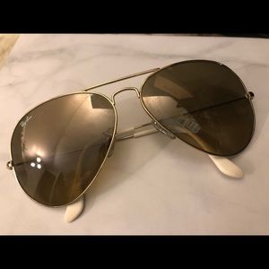 Ray-Ban Gold and White Aviators